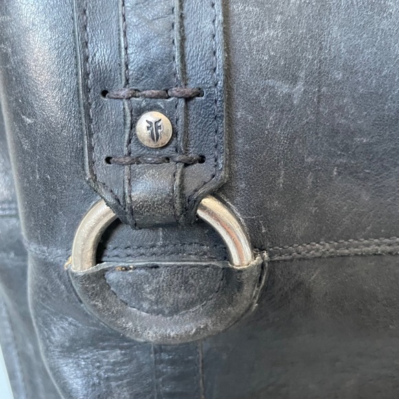 Frye Jamie Ring Tall Distressed Black Leather Riding Boots Size Women's 9 - Picture 8 of 16